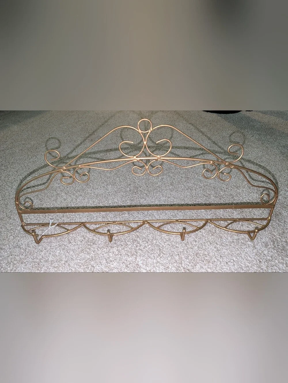 Ornate Metal Wall Hooks - Gold Accent 3